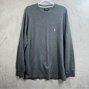Polo Ralph Lauren Men's Waffle‎ Knit Thermal Crew-Neck Shirt SZ 2XL XXL Gray